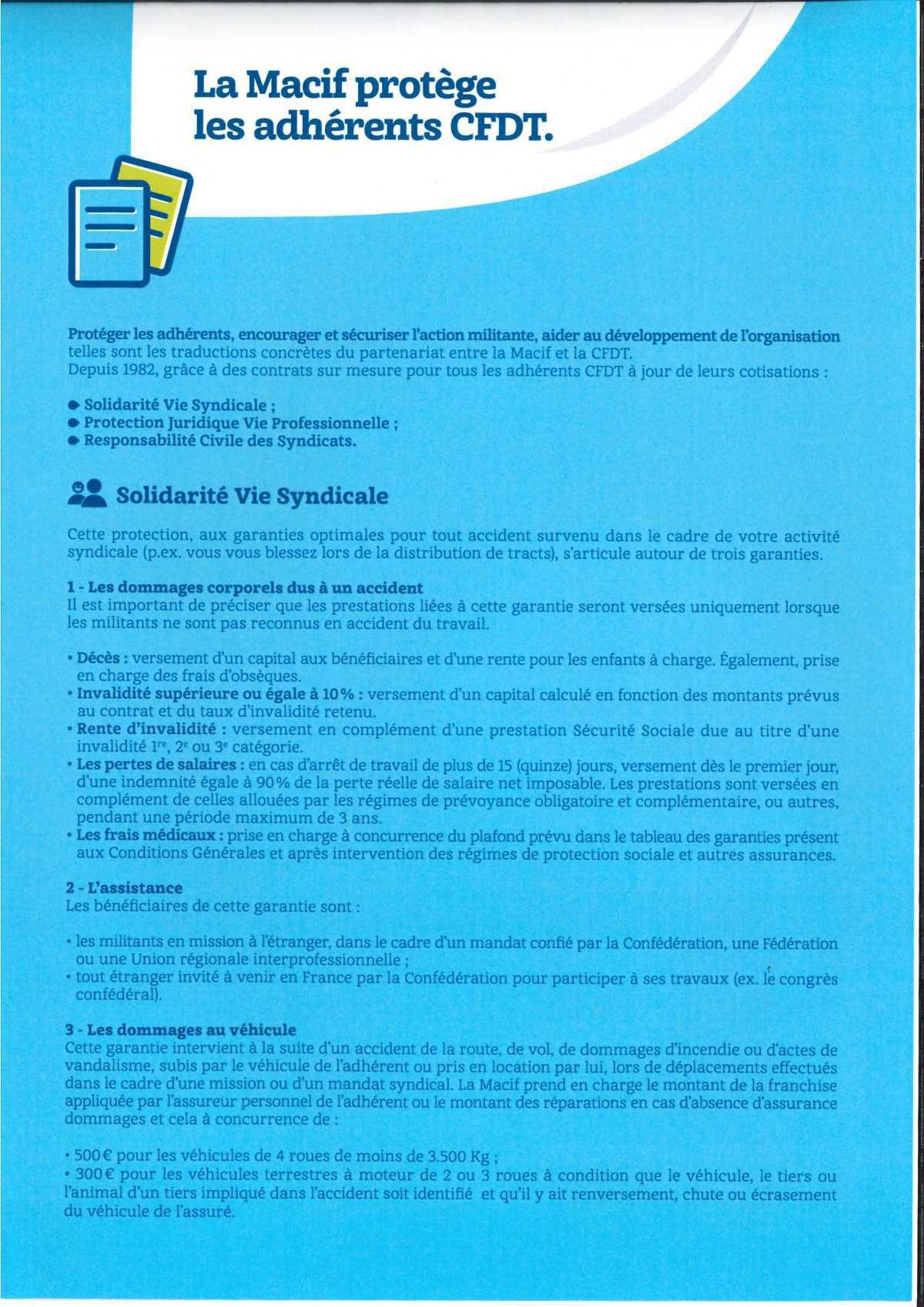 Protection de l'adhérent