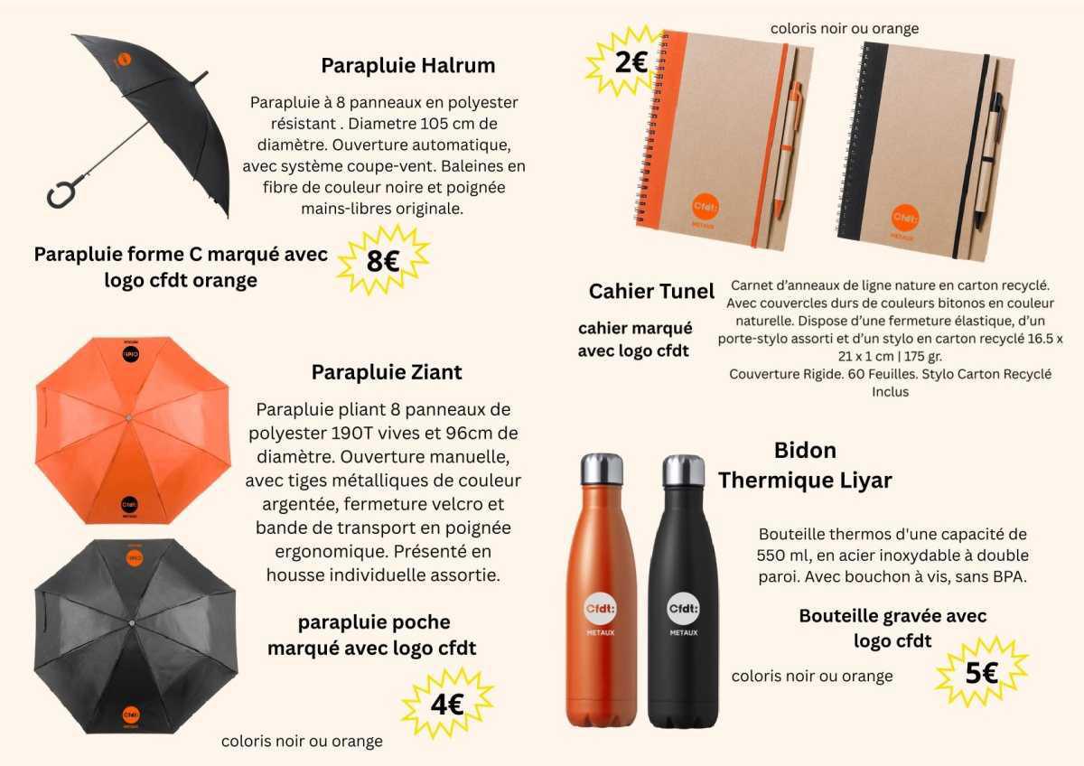 Catalogue articles CFDT pour les adhérents