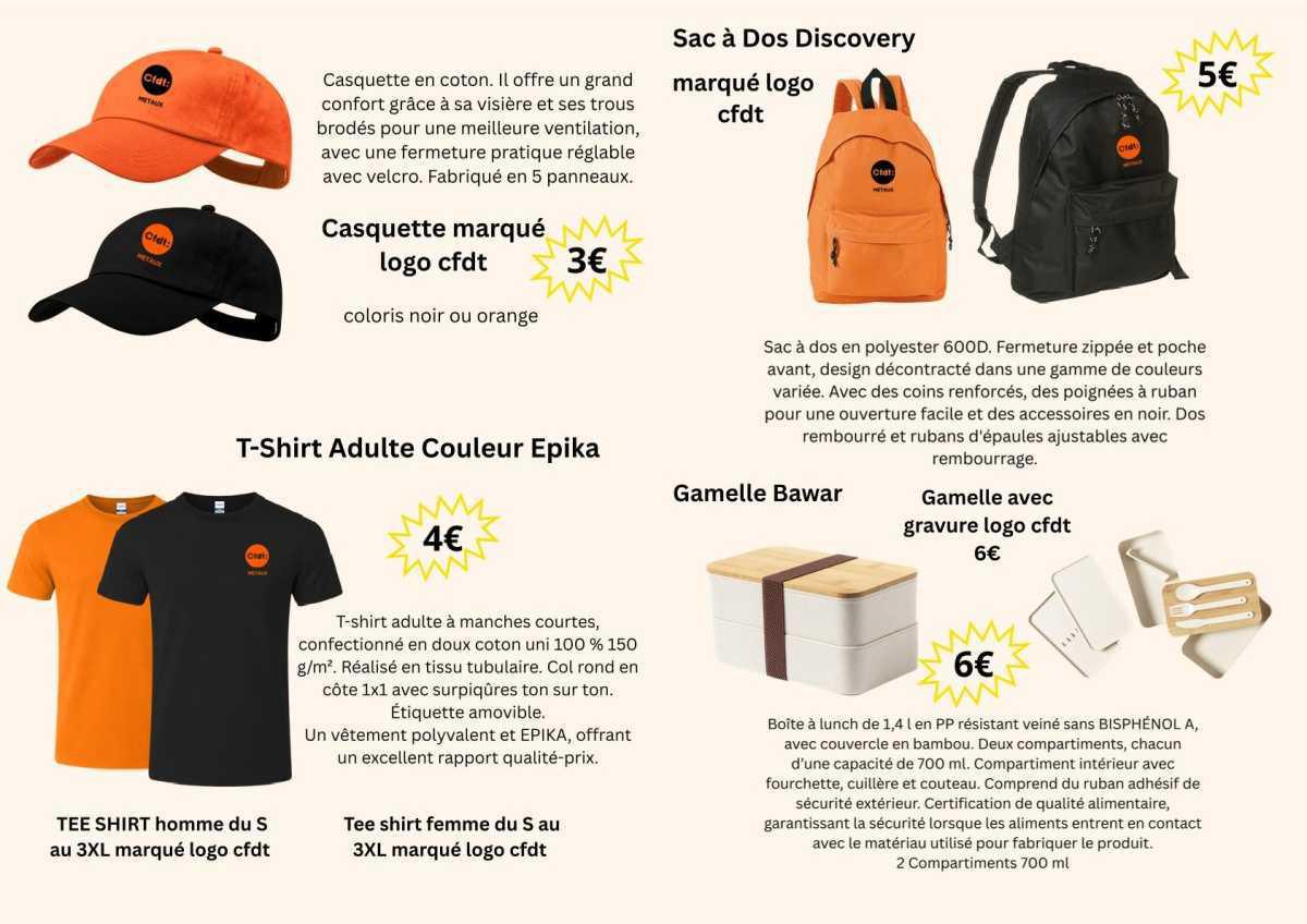 Catalogue articles CFDT pour les adhérents