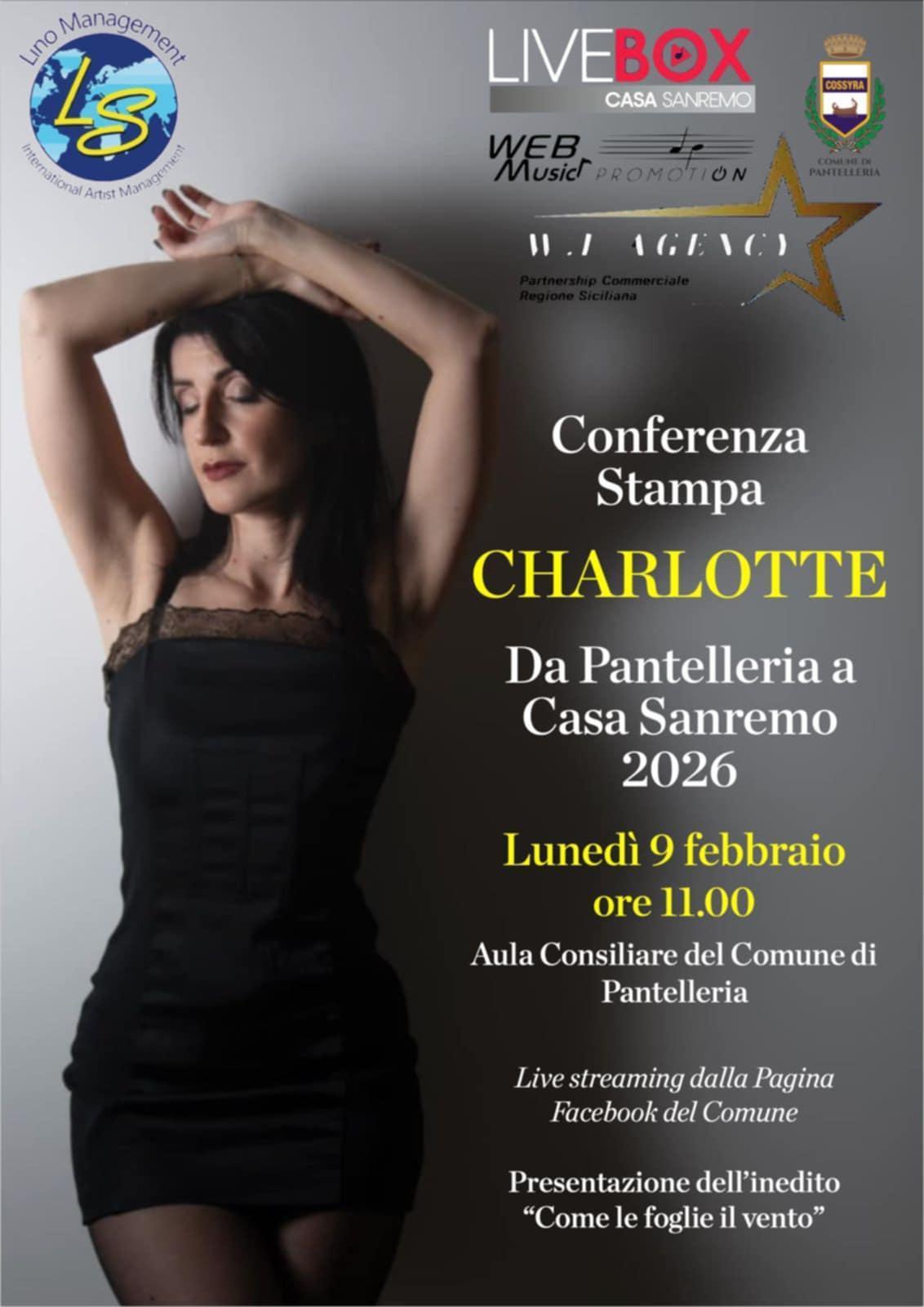 Conferenza stampa “Charlotte – Da Pantelleria a Casa Sanremo 2026” (inizio ore 11.00)