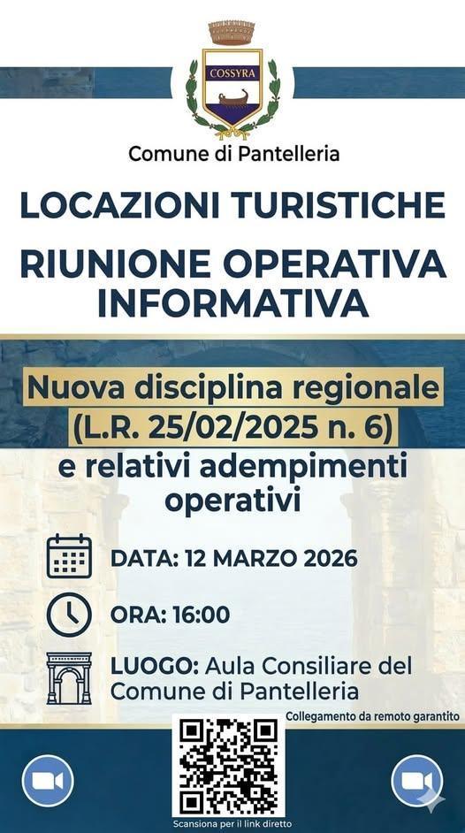 Locazioni Turistiche - riunione operativa informativa (inizio ore 16.00)