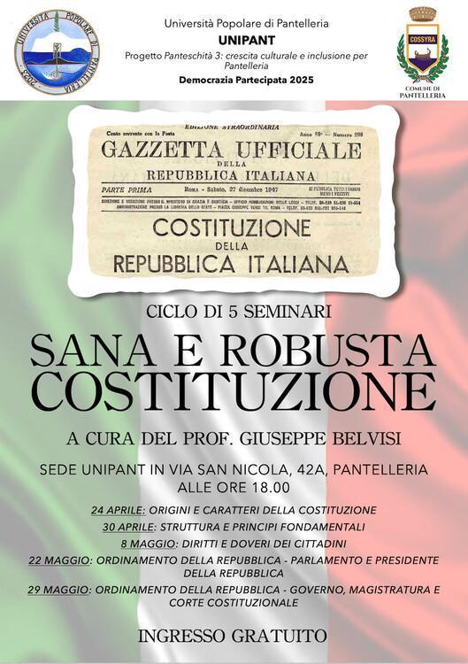 Democrazia partecipata 2025 - Sana e robusta Costituzione (inizio ore 18.00)