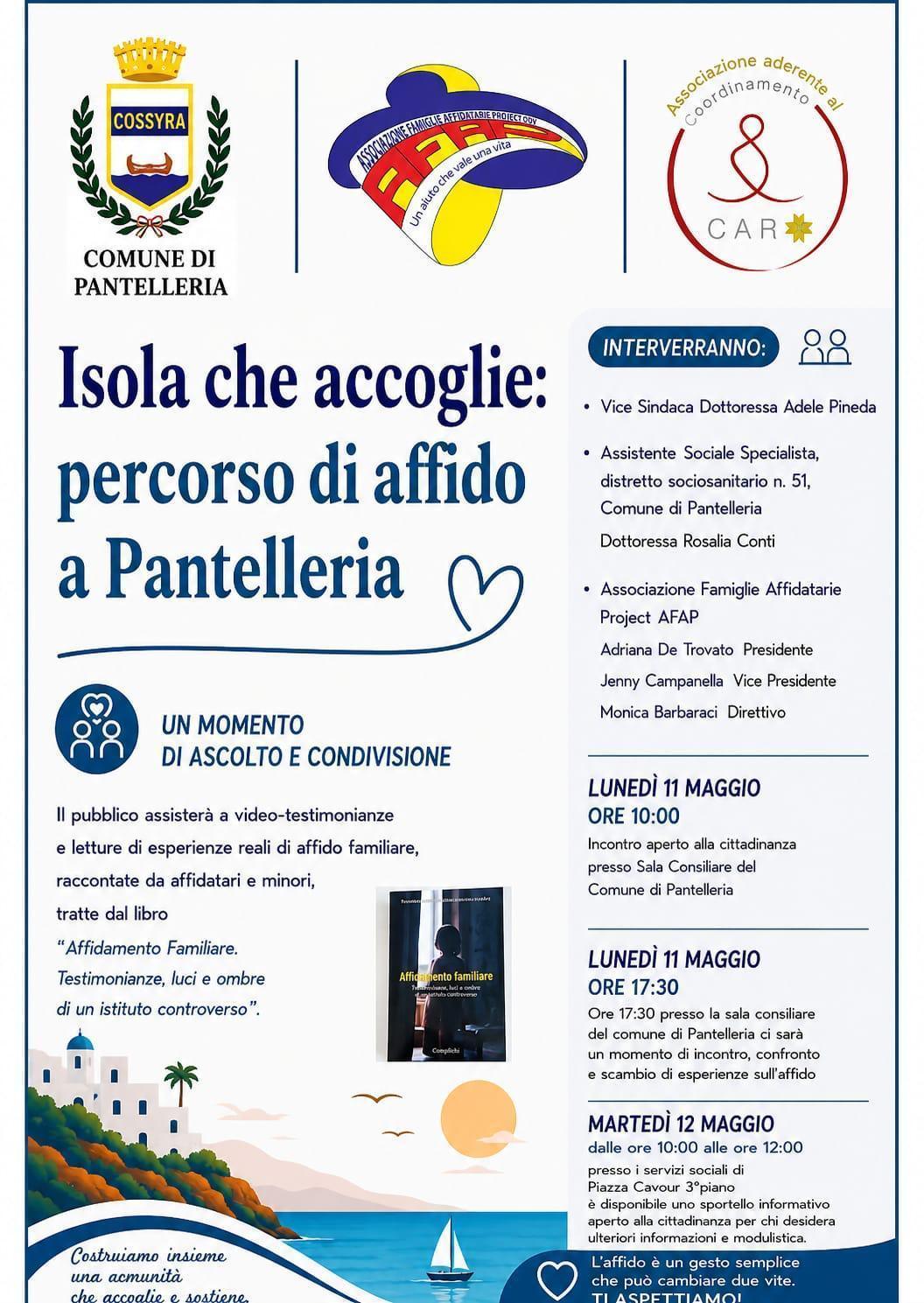 Isola che accoglie: percorso di affido a Pantelleria (inizio ore 10.00) Isola che accoglie: percorso di affido a Pantelleria (inizio ore 10.00)