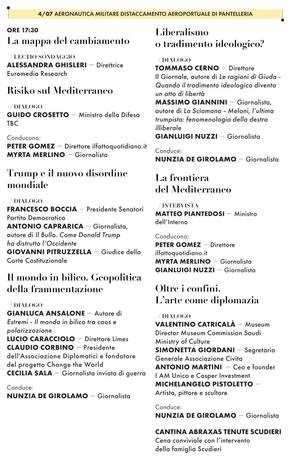 “Pantelleria – Mediterraneo d’Autore” (dalle ore 17:30)