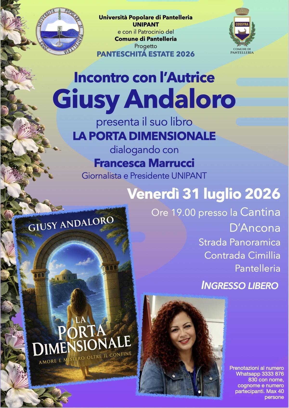 "La Porta Dimensionale" - Incontro con I'Autrice Giusy Andaloro (inizio ore 19.00)