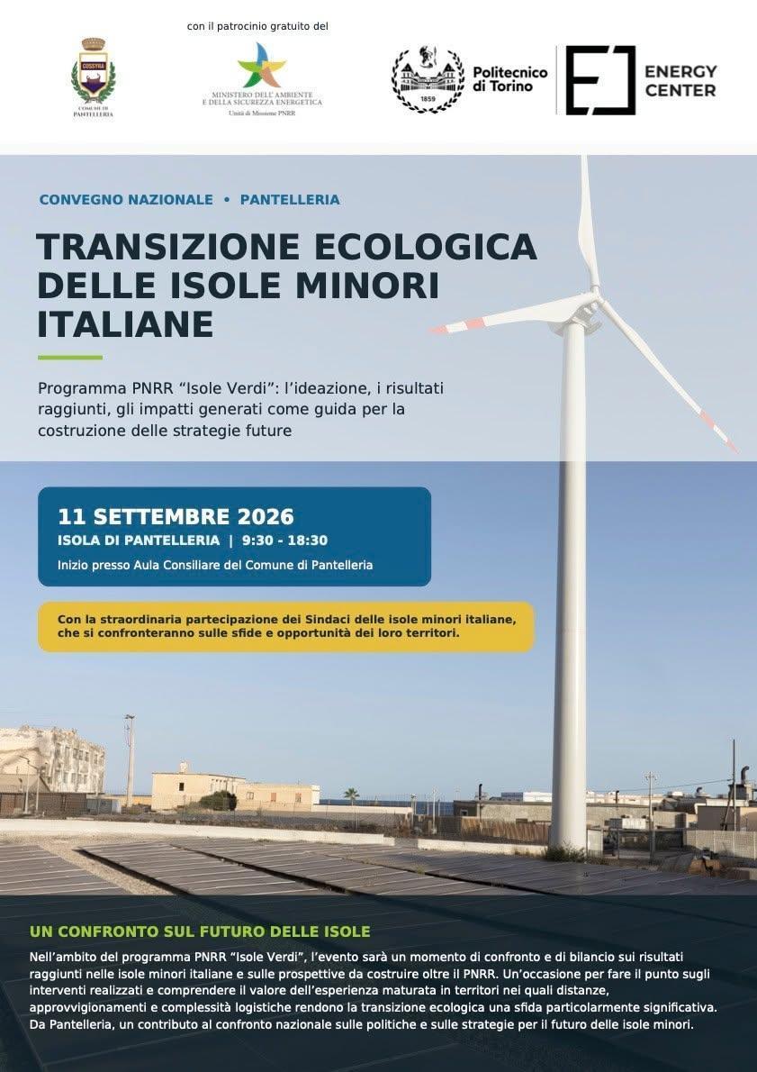 “Transizione ecologica delle isole minori italiane” (Ore 9:30 – 18:30)