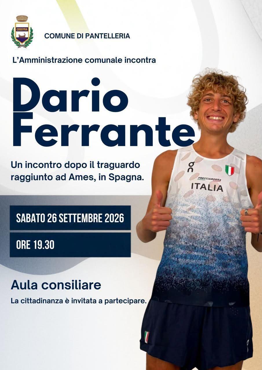 L'amministrazione comunale incontra Dario Ferrante (Inizio ore 19.00)
