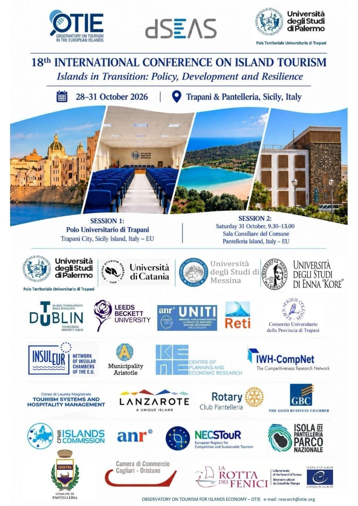 Convegno di Economisti insulari - Observatory on Tourism for Islands Economy – OTIE (dalle ore 9.30 alle 13.00)