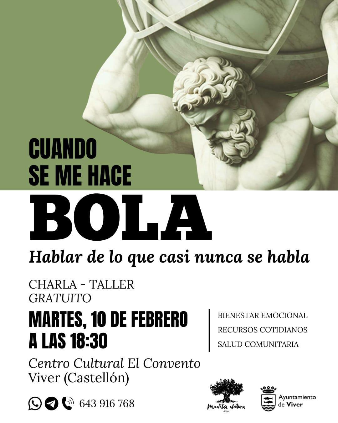 Charla-taller: "Cuando se me hace bola" de Medita Natura Charla-taller: "Cuando se me hace bola" de Medita Natura