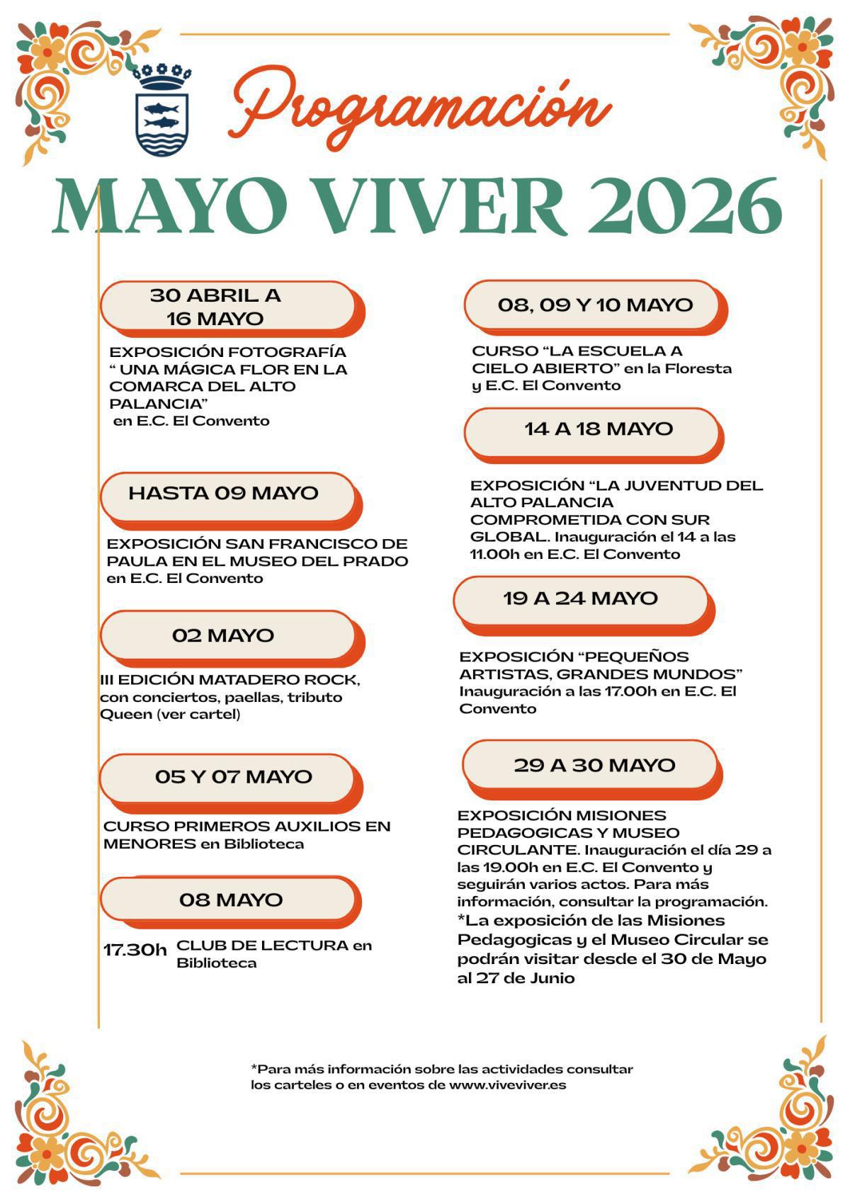 Programación mayo Viver 2026