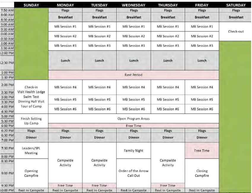 Schedule of Events
