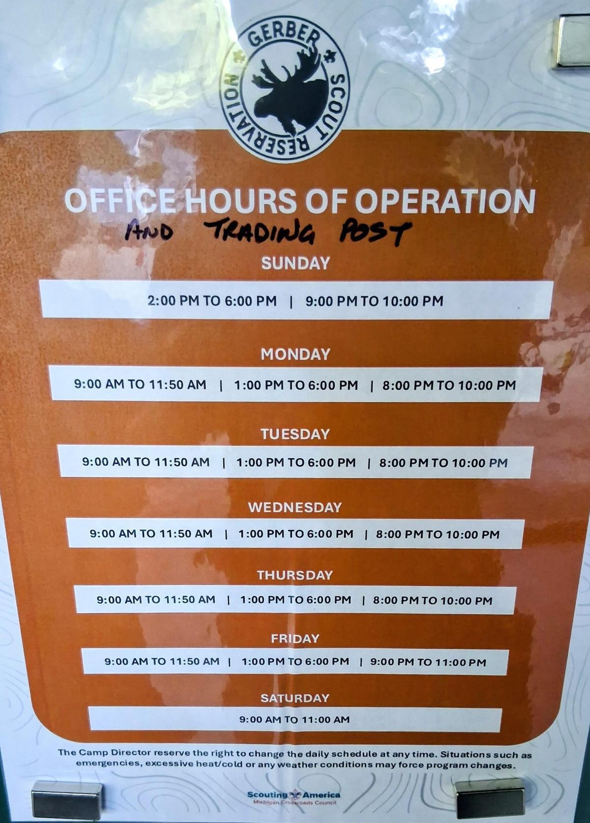 Moose Junction Trading Post - Hours