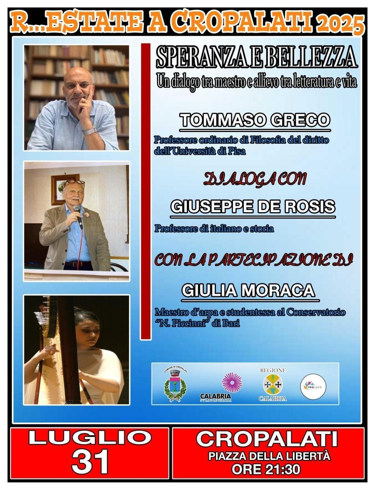 Tommaso Greco e Giuseppe De Rosis (inizio ore 21.30)