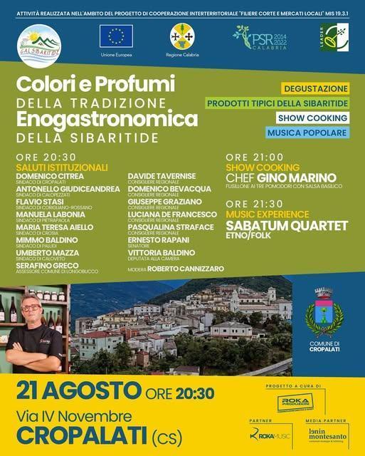 Colori e Profumi della tradizione Enogastronomica della Sibaritide (start h. 20.30)