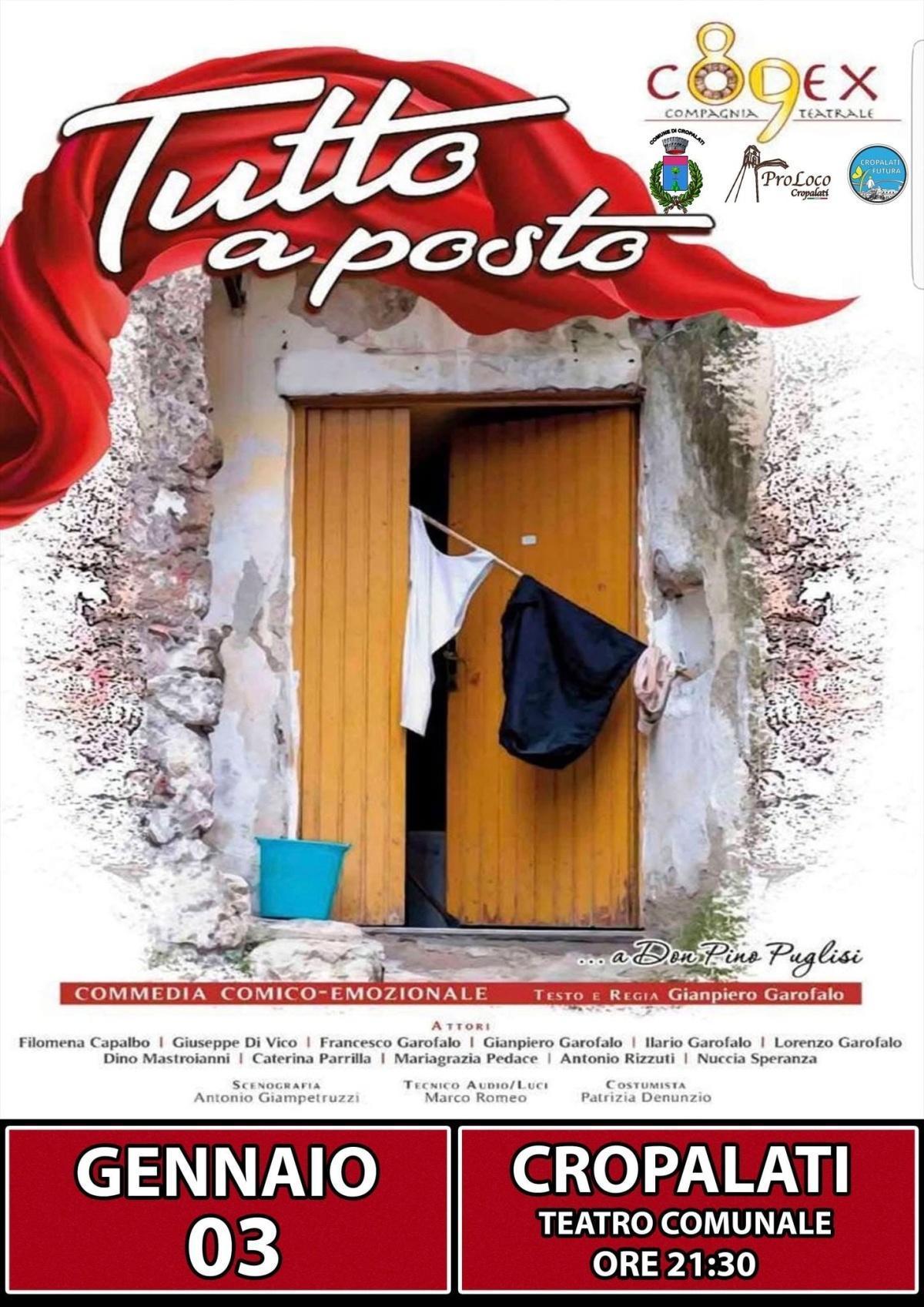 "TUTTO A POSTO" Commedia comico-emozionale (inizio ore 21:30)