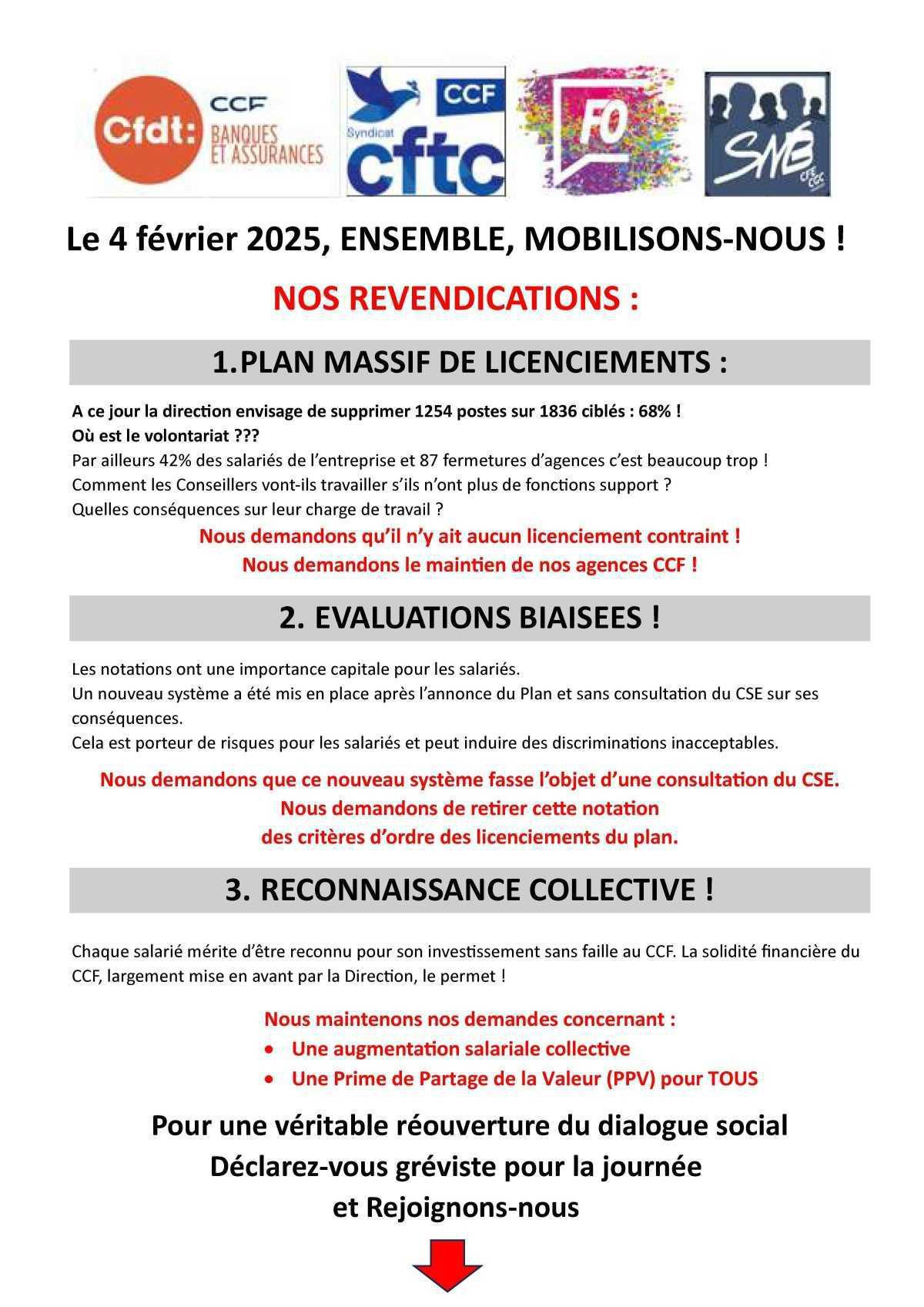 Grève du 4 février 2025 - ENSEMBLE, MOBILISONS-NOUS !