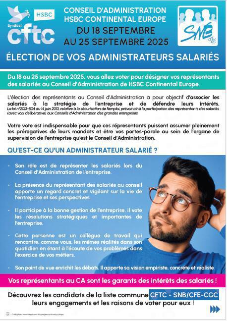 Élections - Conseil d'Administration HSBC CE - 2025 Élections - Conseil d'Administration HSBC CE - 2025