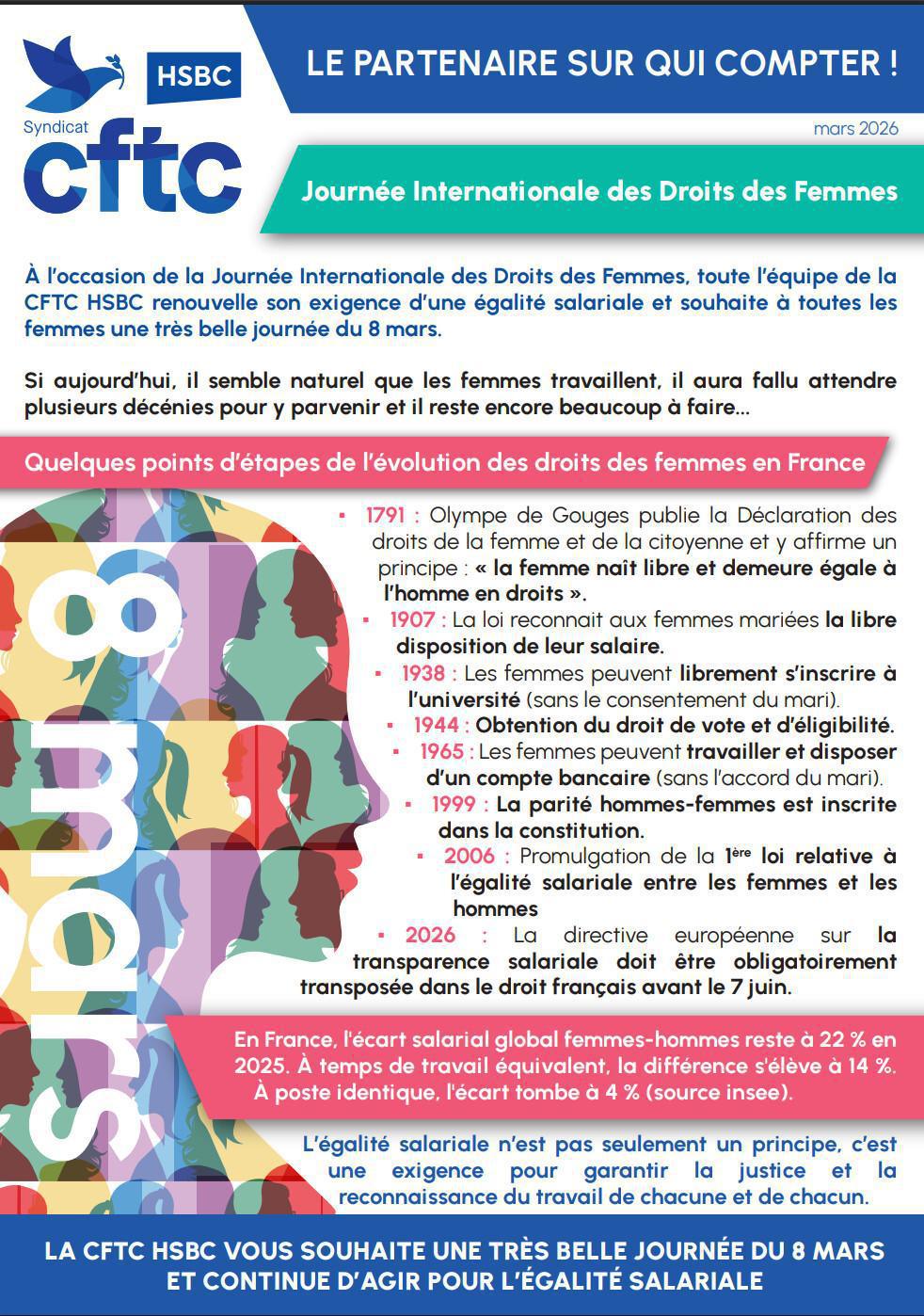 8 mars 2026 Célébrons la Journée Internationale des droits des Femmes !