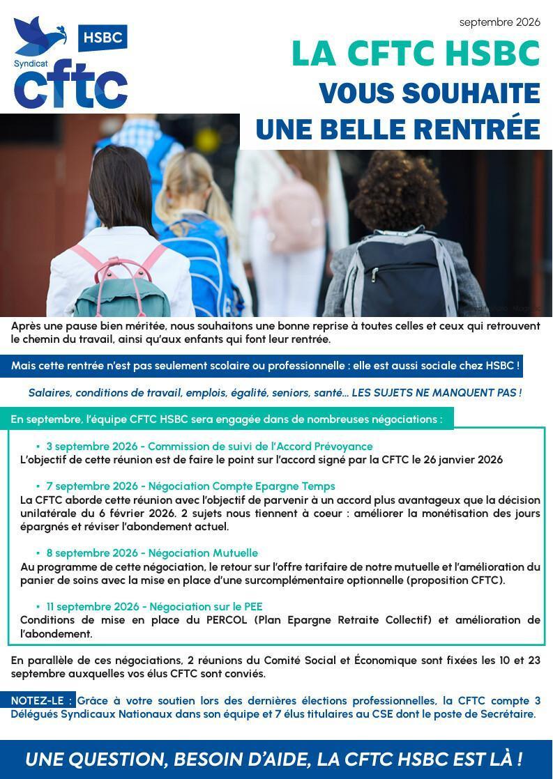 Rentrée septembre 2026