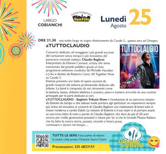 Festa Patronale di San Vito - Tributo Baglioni