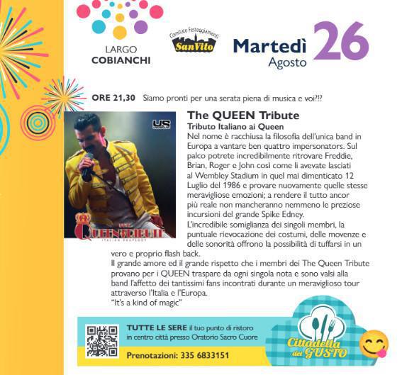 Festa Patronale di San Vito - Tributo Queen