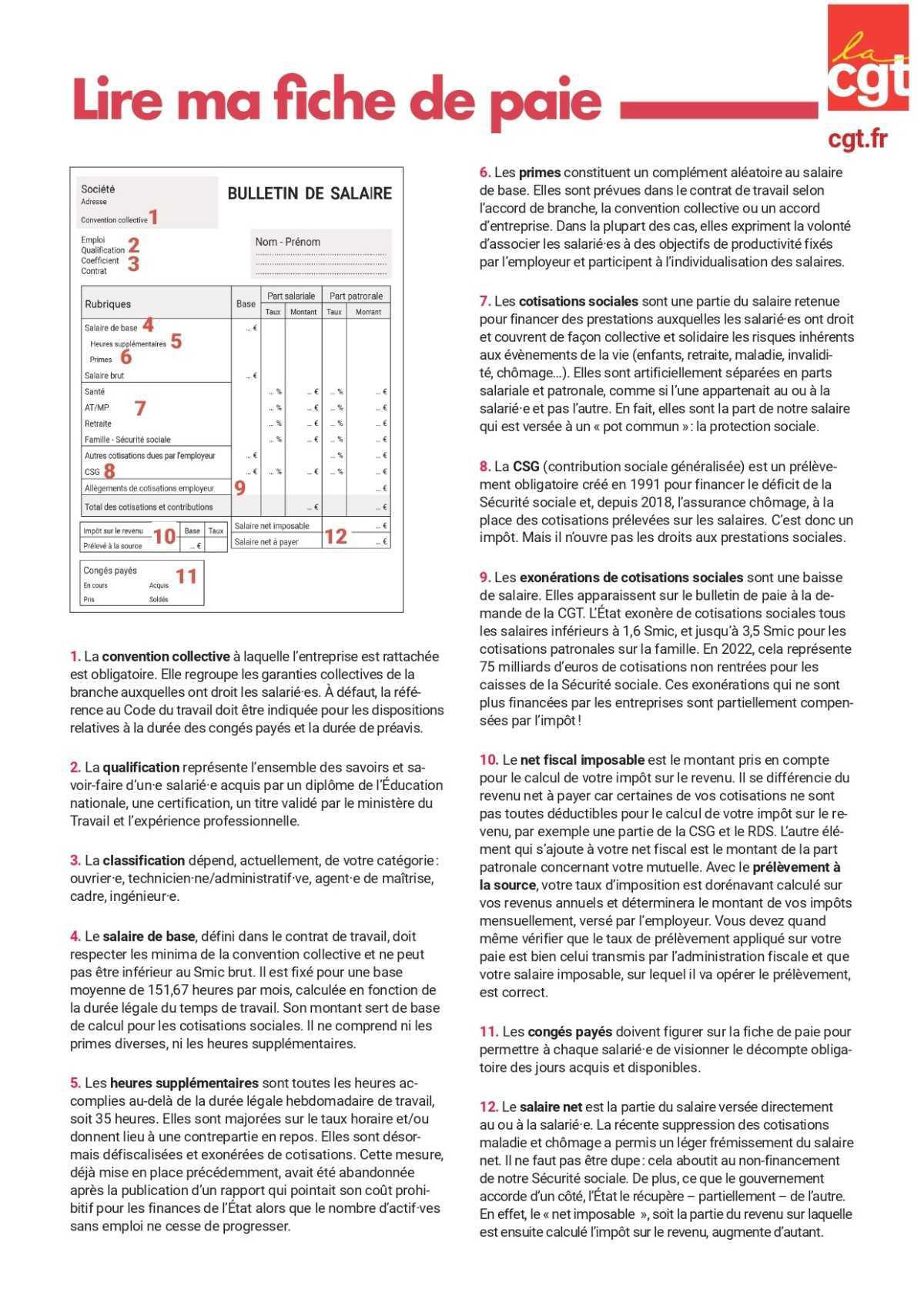 Lire ma fiche de paie