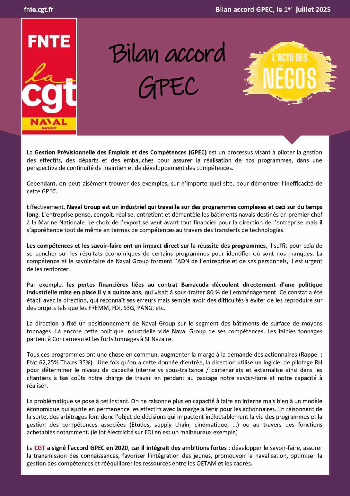 Bilan accord GPEC Naval Group