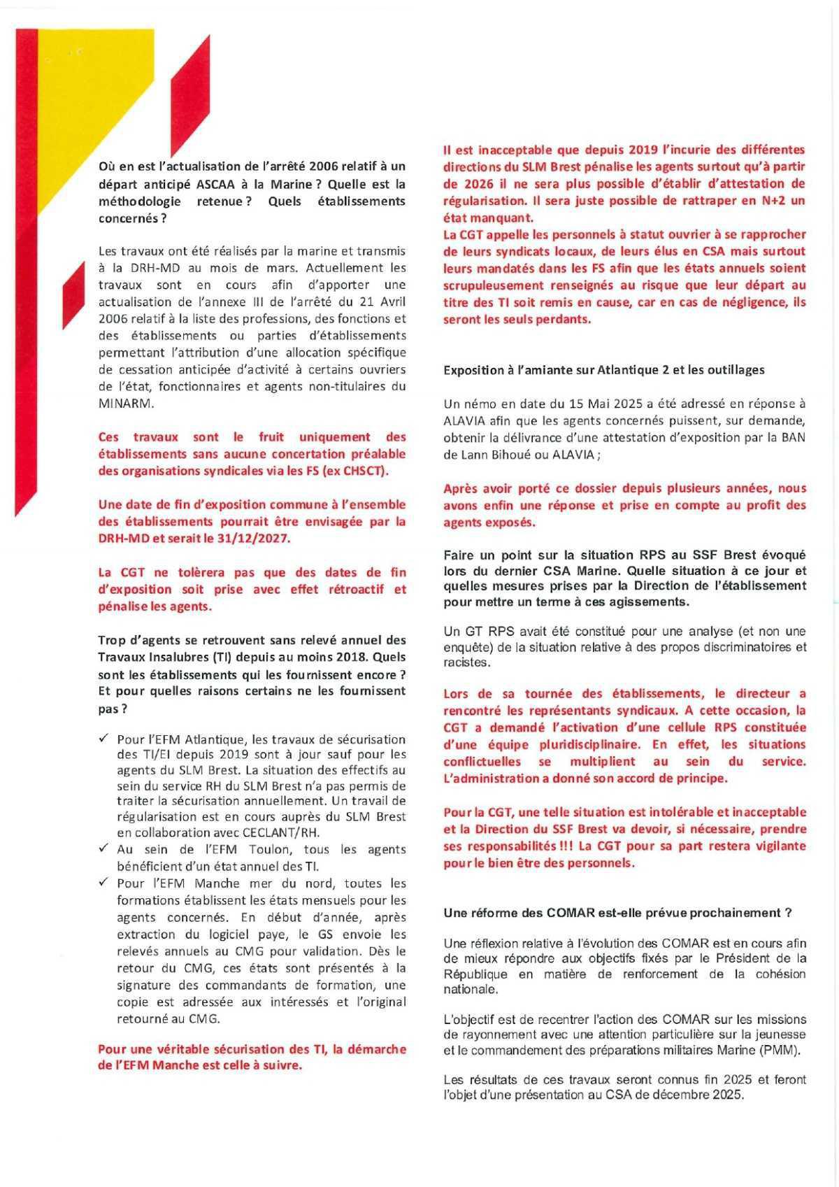 CSA Marine du 17 juin 2025