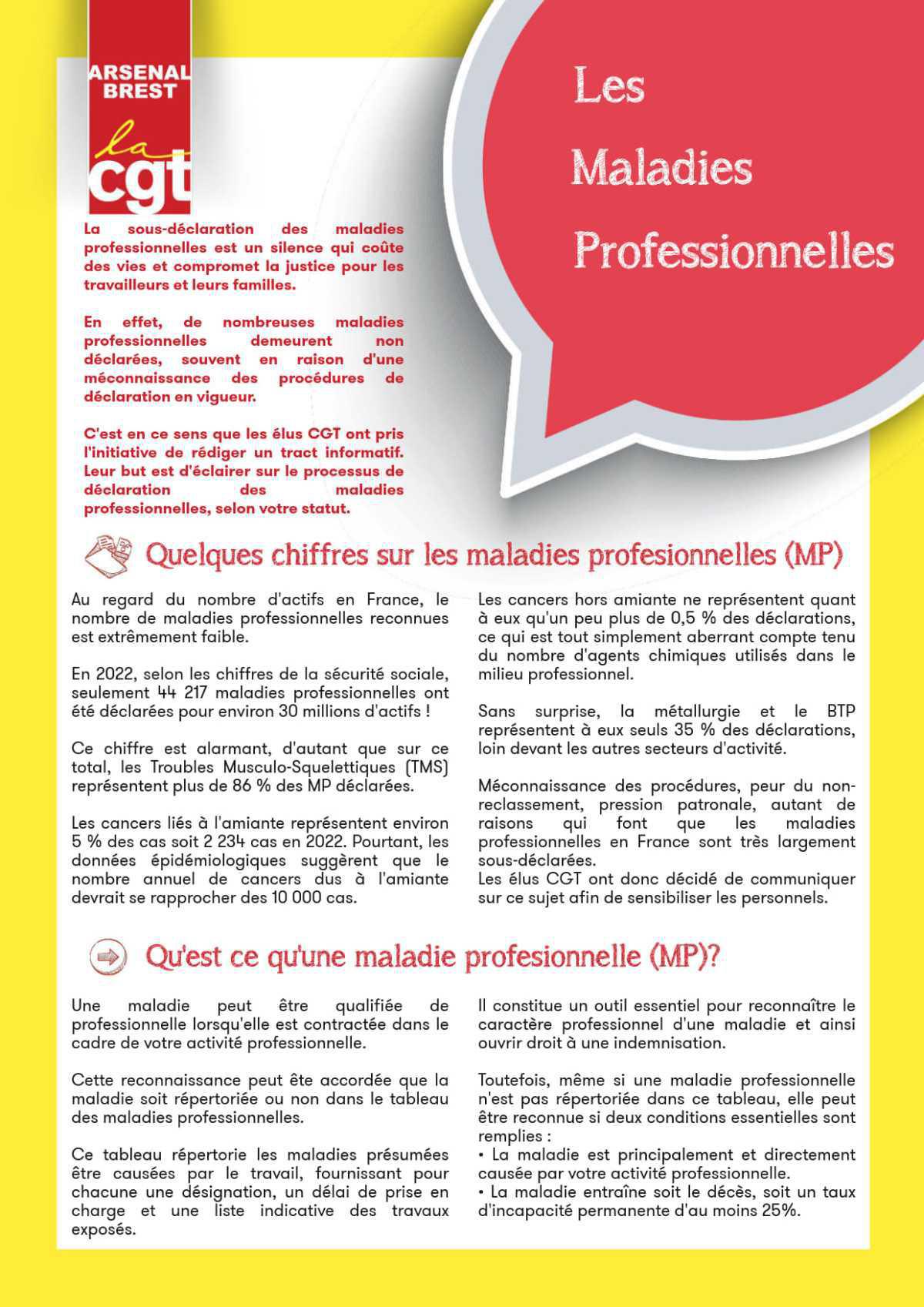 Les maladies professionnelles