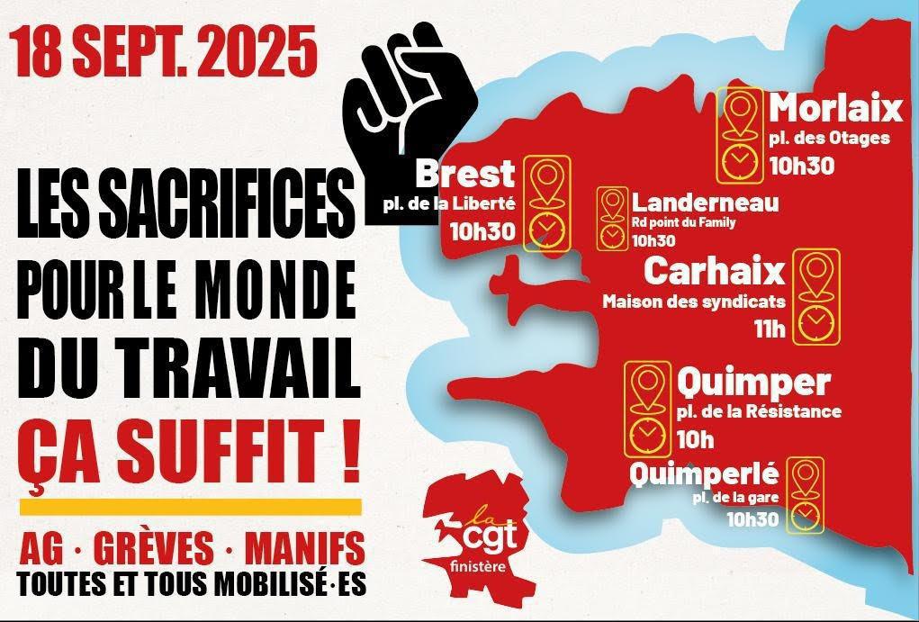 18 SEPTEMBRE: CONSTRUISONS UNE JOURNÉE MASSIVE DE GRÈVES ET DE MANIFESTATIONS!