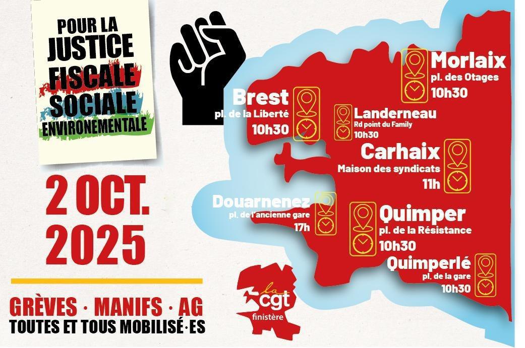 2 OCTOBRE: exigeons la prise en compte des revendications sociales et refusons de nouveaux sacrifices pour le monde du travail