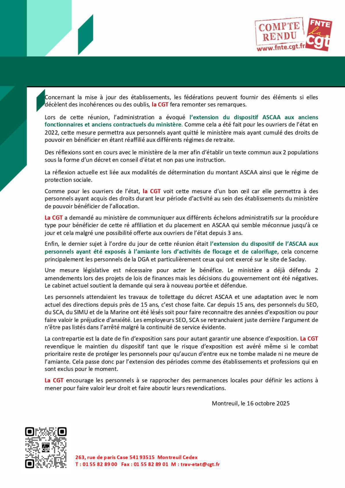 Date de fin d'exposition ASCAA : le 31 décembre 2027 !
