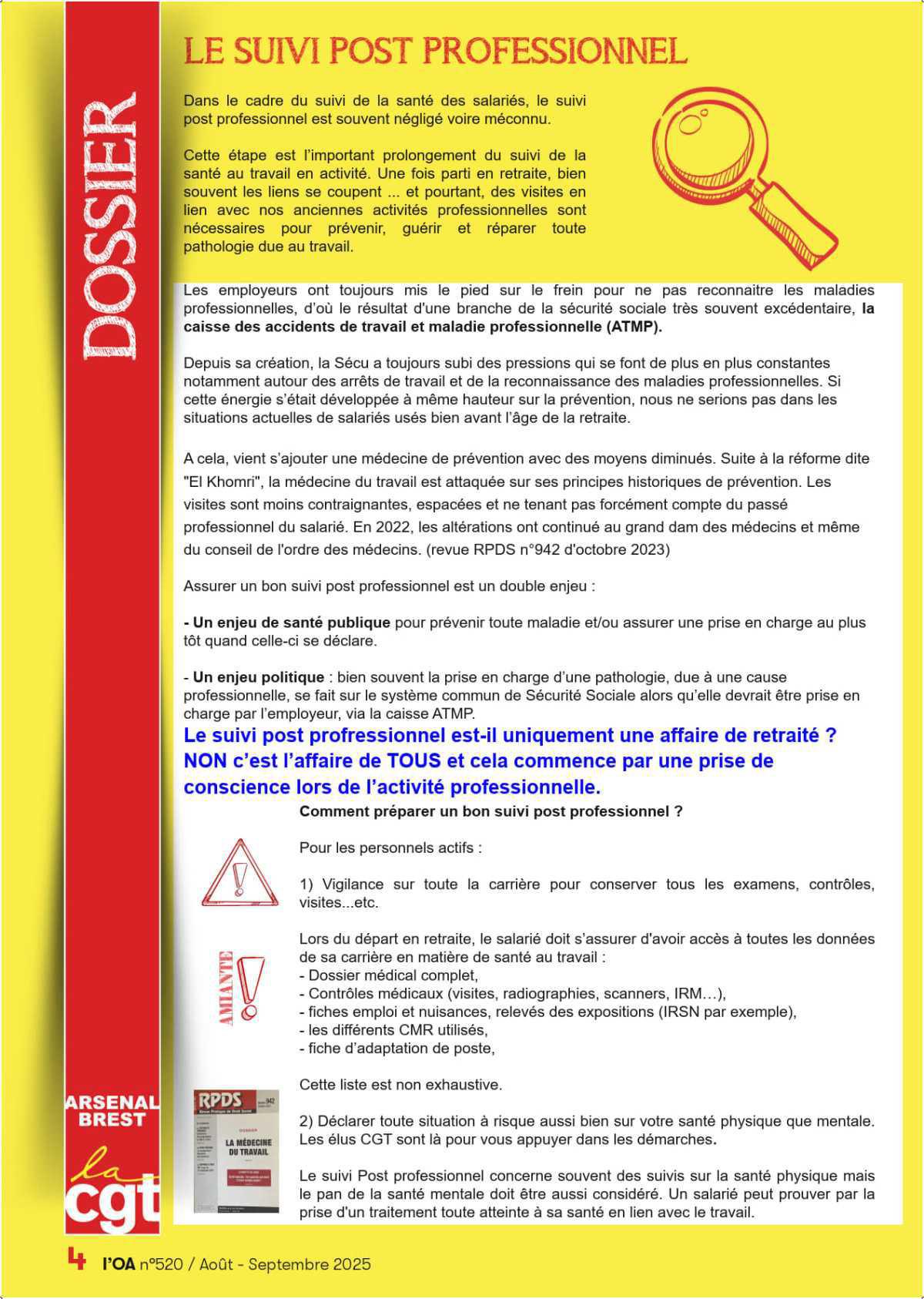 L'OA : Aout - Septembre 2025