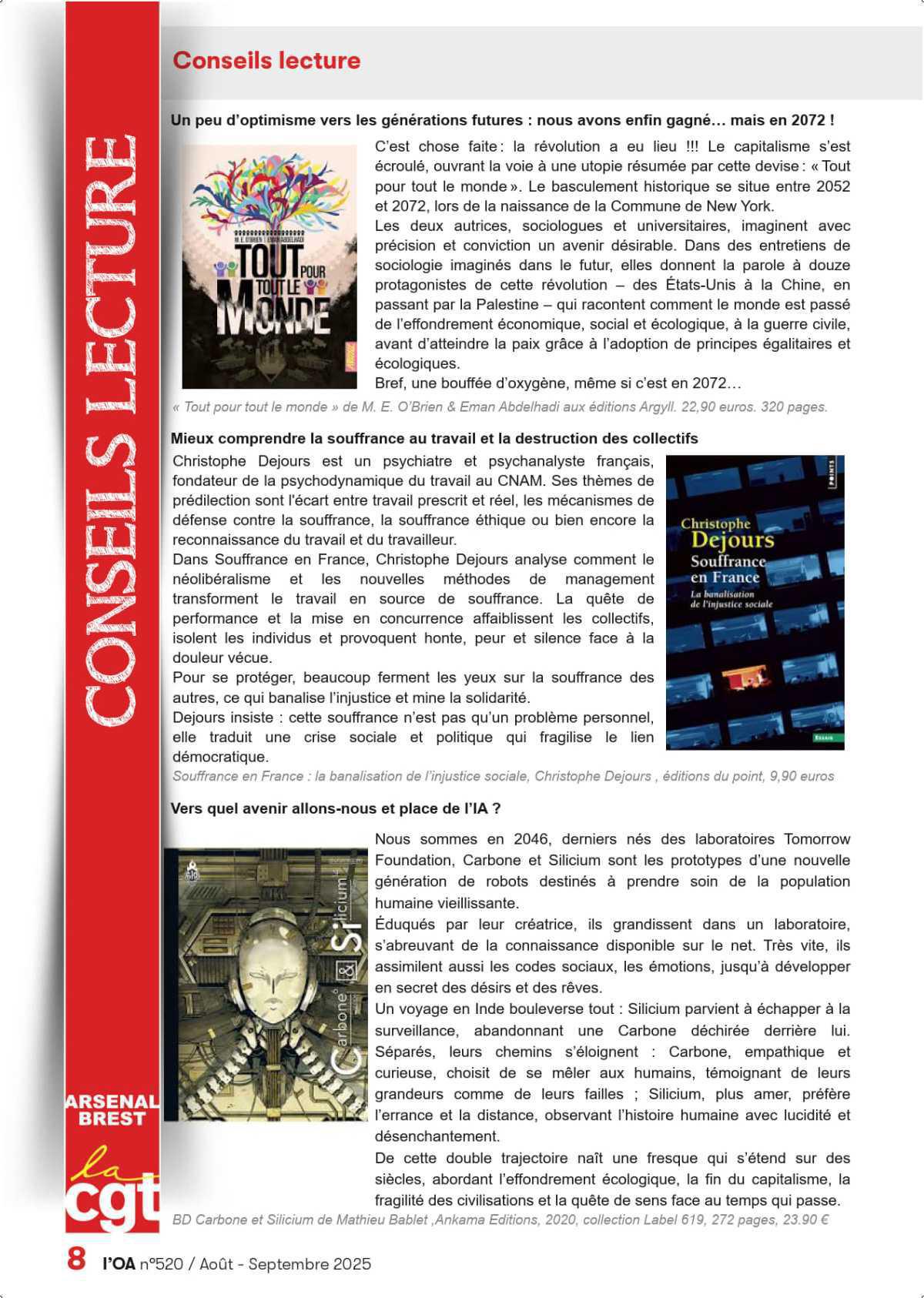 L'OA : Aout - Septembre 2025