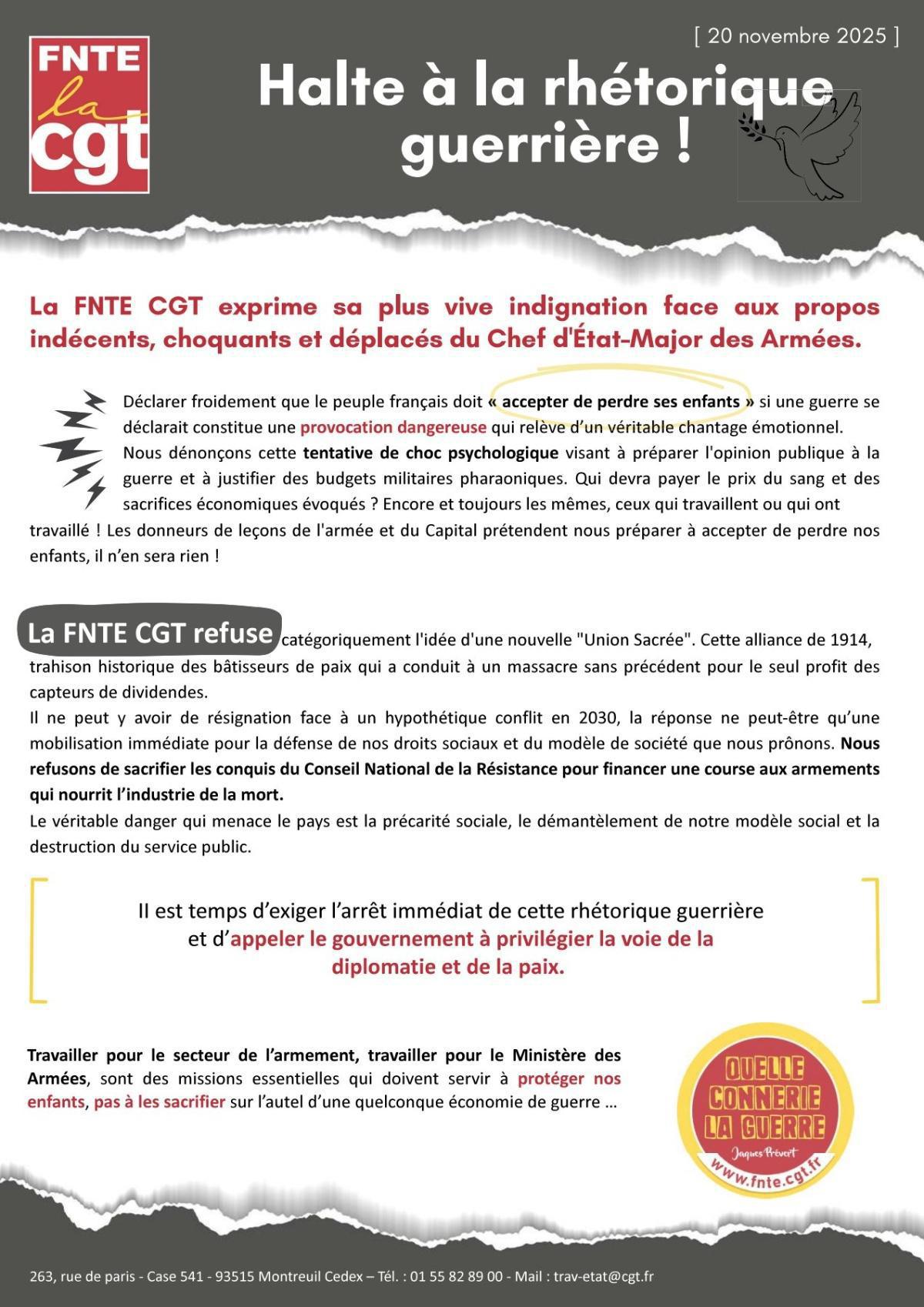 Halte à la rhétorique guerrière !