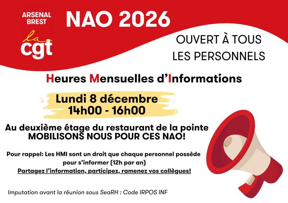 NAO : HMI le lundi 08 décembre 14h-16h