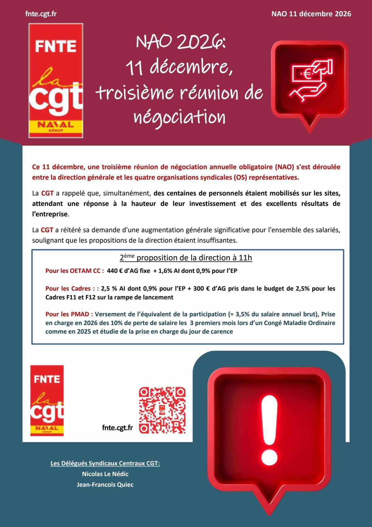 NAO 2026 : Les propositions Direction de 11h