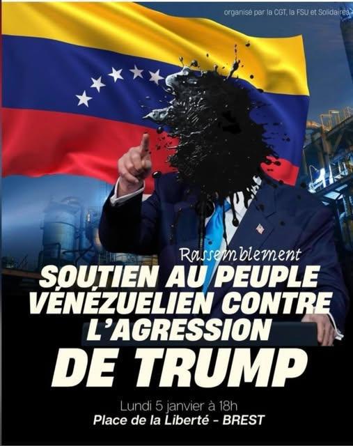 Lundi 5 janvier à 18 heures place de la liberté en soutien au peuple vénézuélien