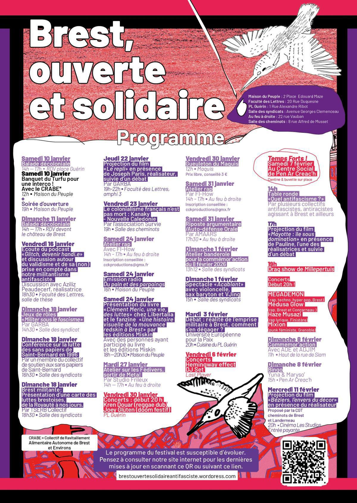 Programme du Festival Brest ouverte et solidaire Programme du Festival Brest ouverte et solidaire