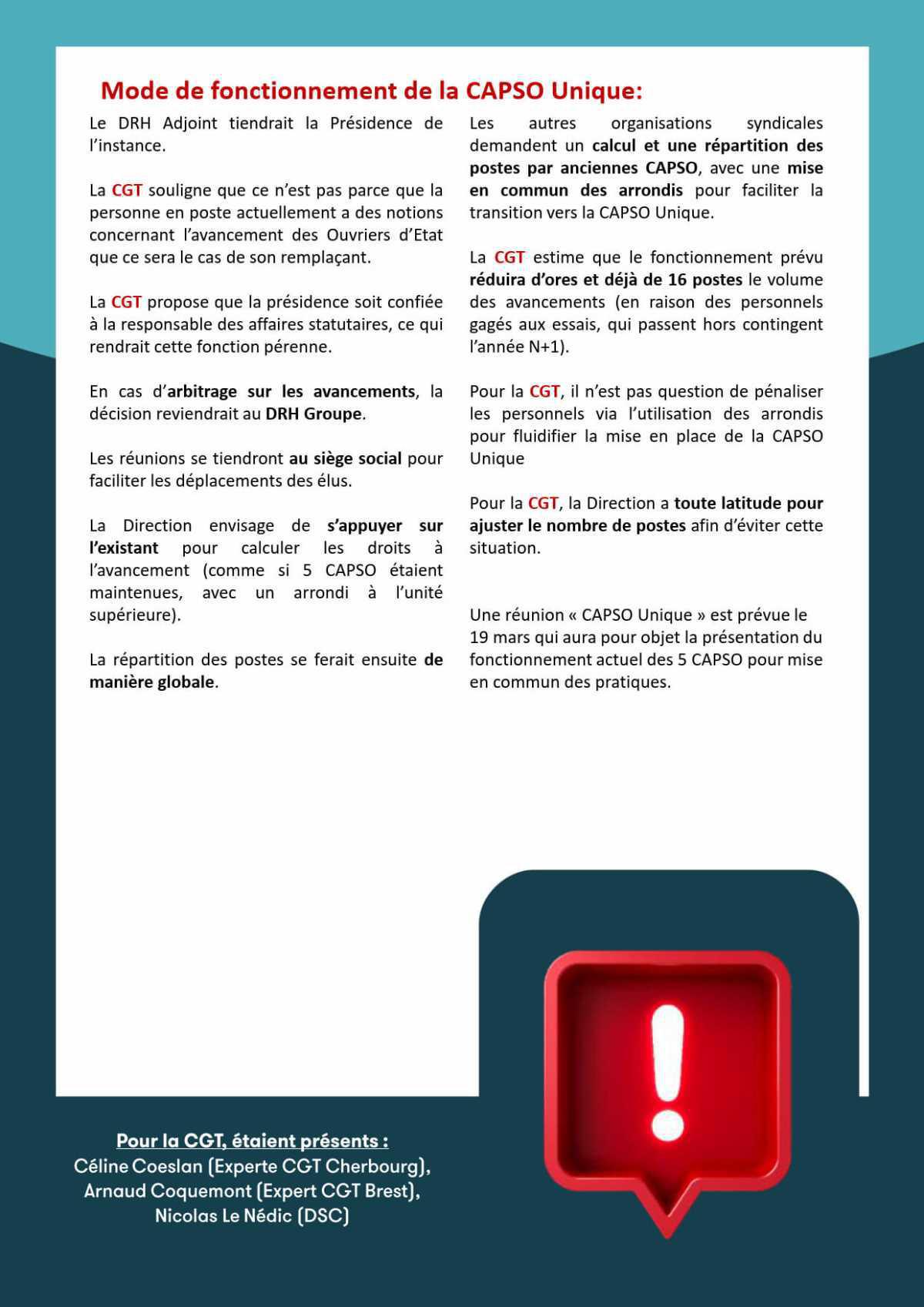 Projet de CAPSO unique imposé par Naval Group