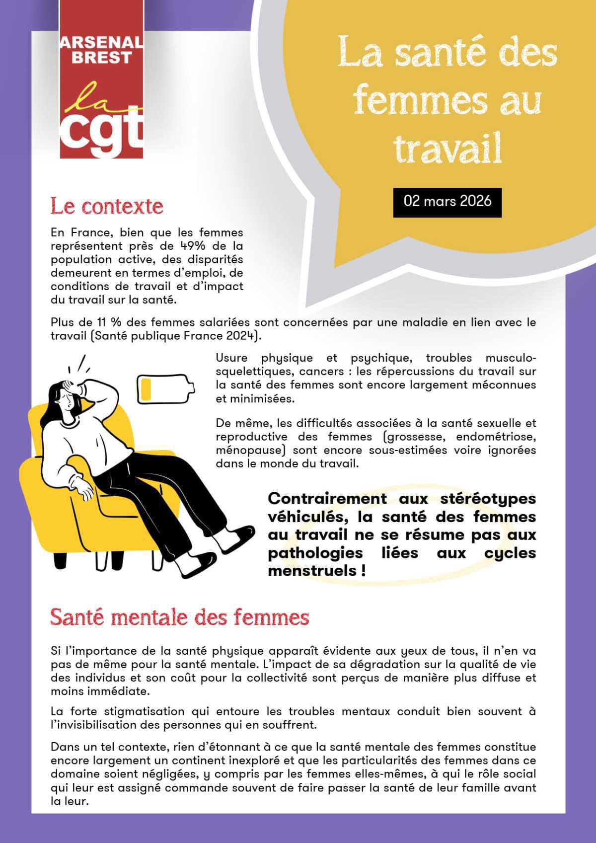 La santé des femmes au travail
