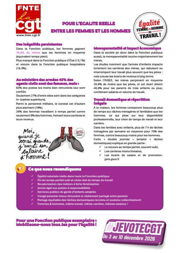 POUR L’EGALITE REELLE ENTRE LES FEMMES ET LES HOMMES 