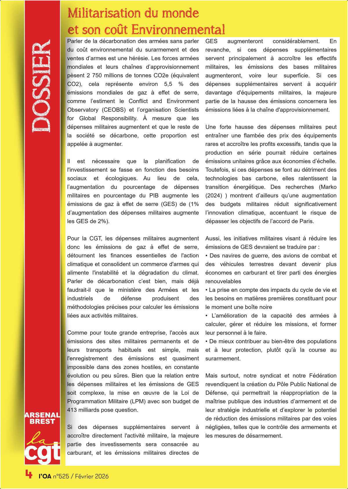 L'OA : Février 2026