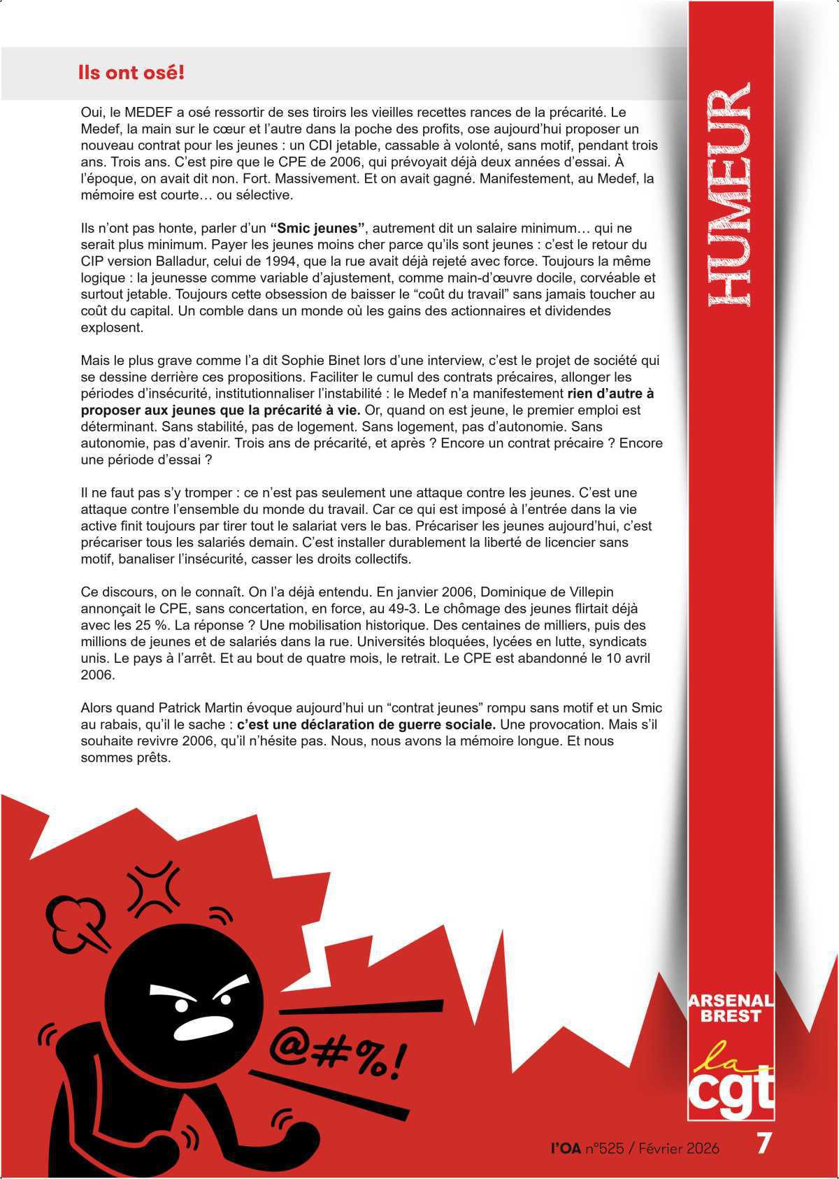 L'OA : Février 2026