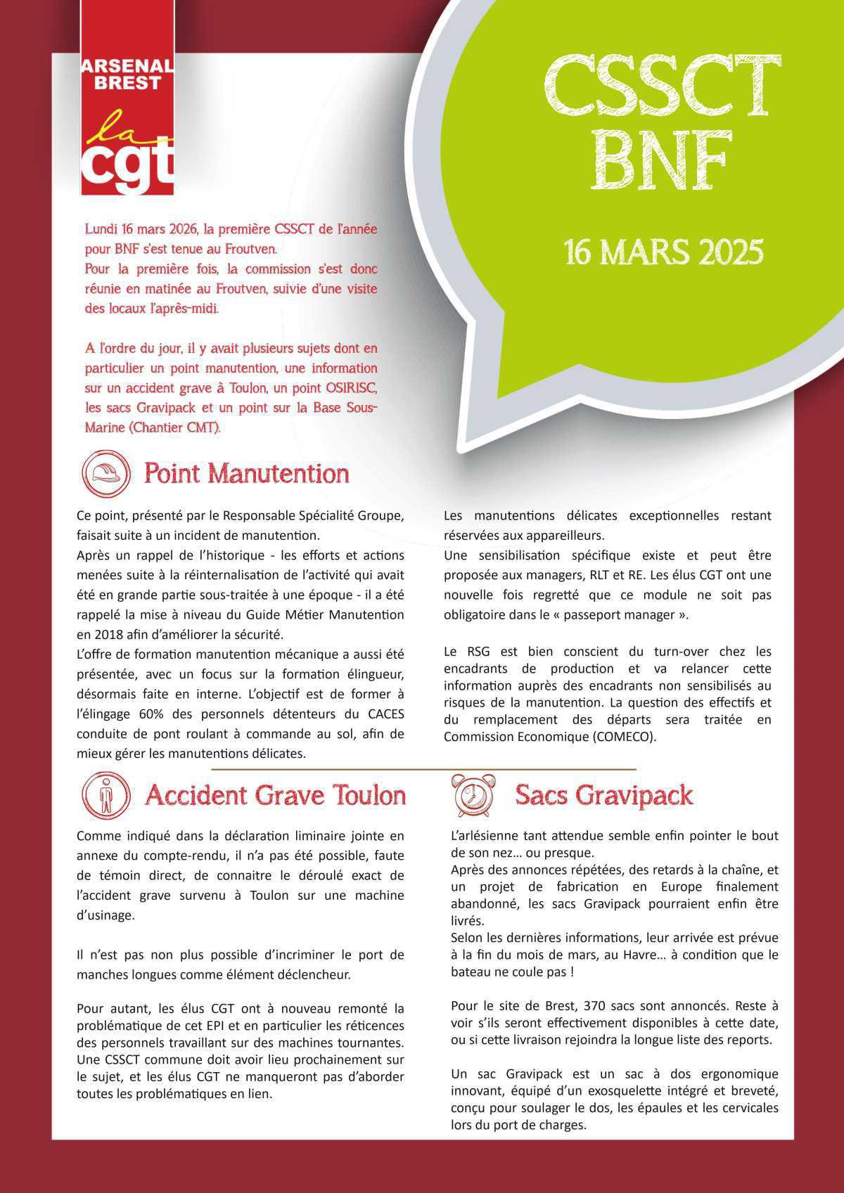Compte-rendu CSSCT du 16 mars 2026
