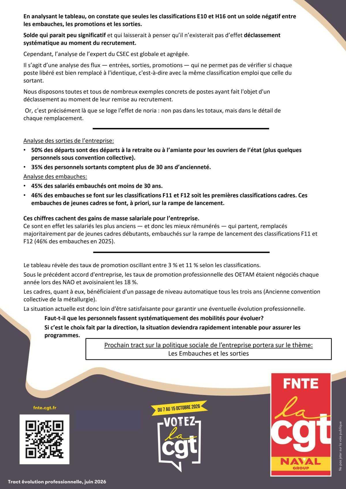  Politique Sociale de NG: L'évolution professionnelle