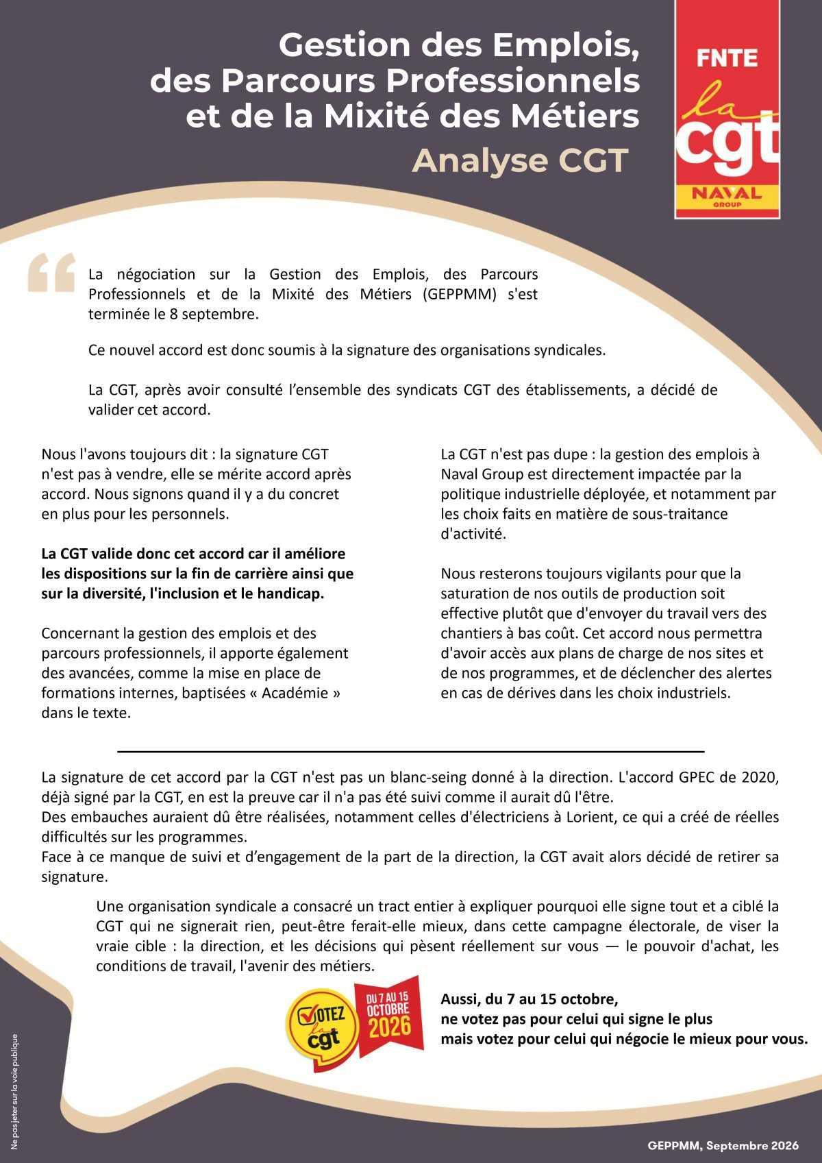 La CGT signe la GEPPMM mais pas à n'importe quel prix !