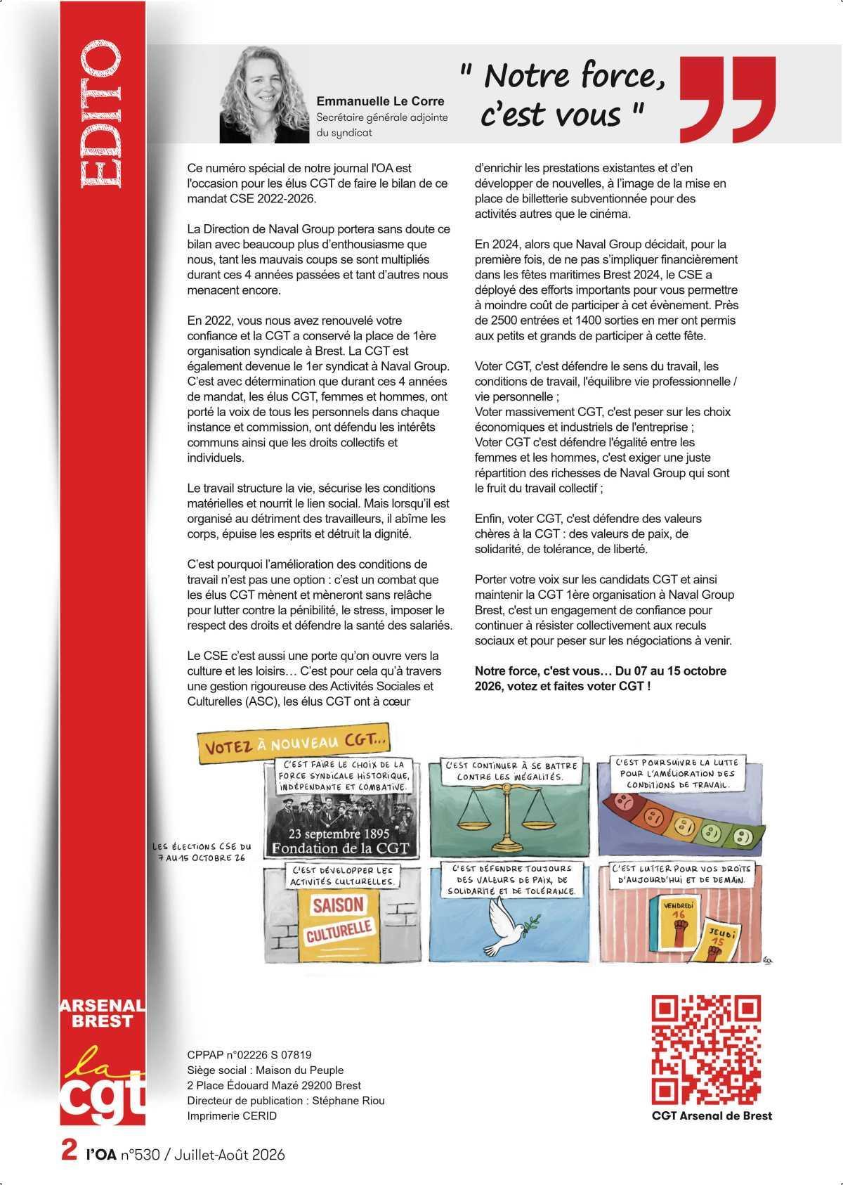 L'OA : Elections CSE Naval Group 2026