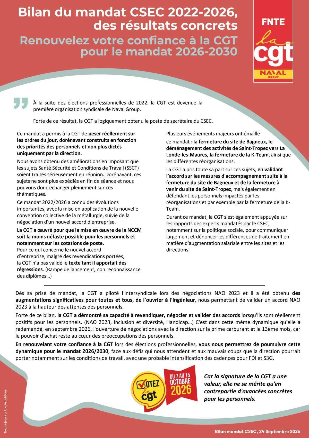 Bilan du mandat CSEC 2022-2026 : Des résultats concrets