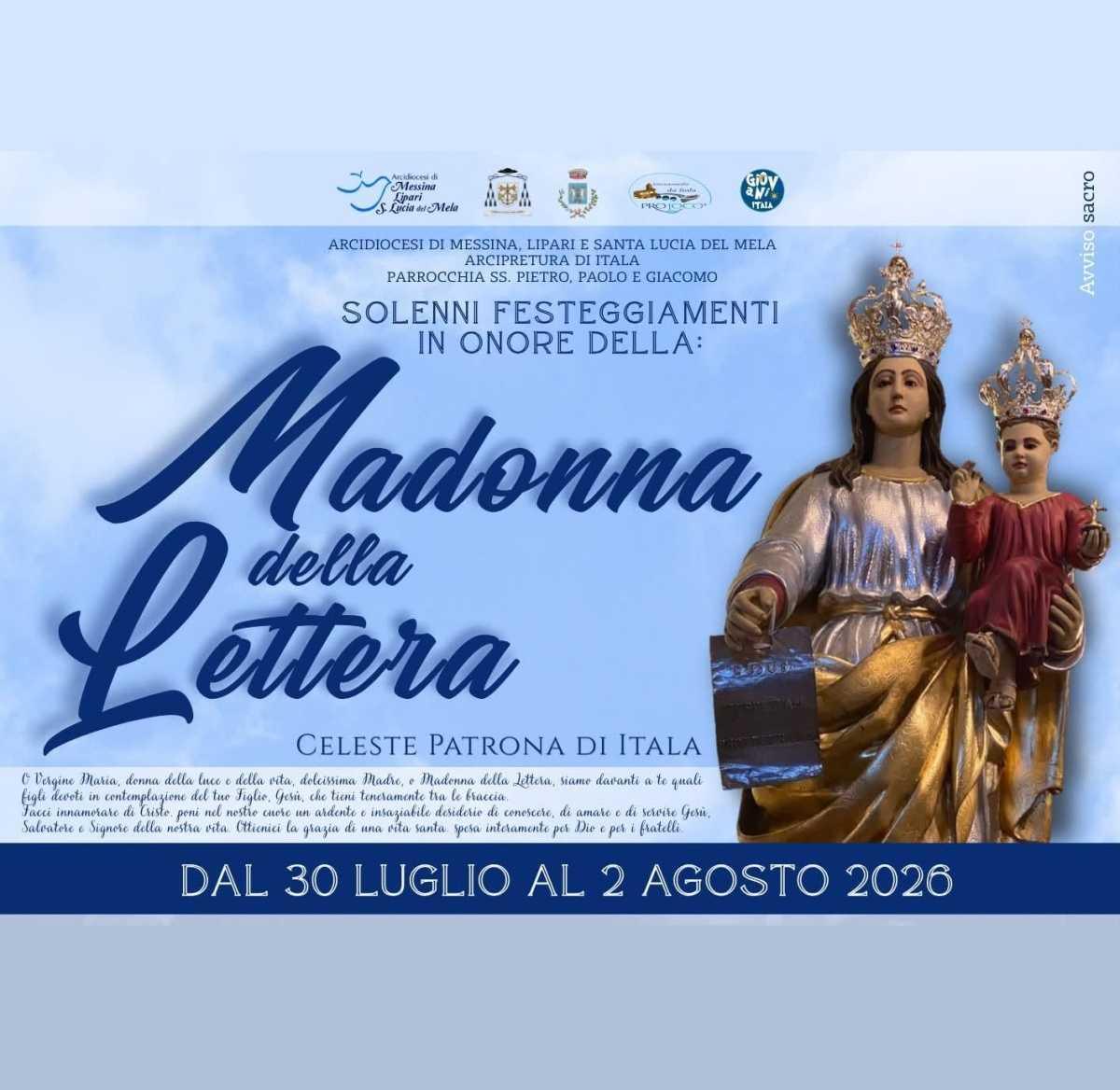 Solenni Festeggiamenti in onore della Madonna della Lettera